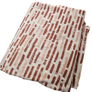 Brooklinen Flat Sheet Queen White Terracotta Abstract Brushstroke Cotton Modern